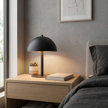 Lampka nocna MOGU LN2 BL BLACK metal, czarna, loft