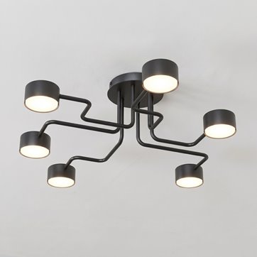 Lampa sufitowa KURAGE 6 BL BLACK plafon, czarna, metal, loft
