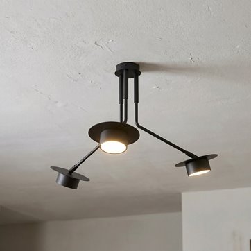 Lampa sufitowa MIZU 3 BL BLACK plafon, czarna, metal, loft