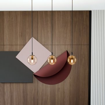 Lampa wisząca COSMO 3 BL MIODOWY loft klosz bursztyn czarna