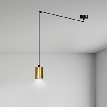 Lampa wisząca TRAKER 1 BL/GOLD nowoczesna pająk czarno/złota