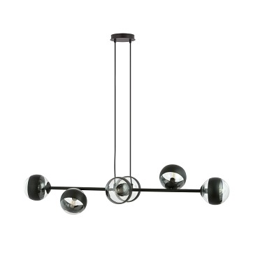 Lampa wisząca ROSSI 6 BL STRIPE klosz, czarna