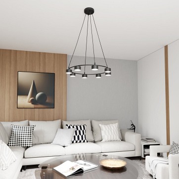 Lampa wisząca STARLIT 8 BL loft, nowoczesna, czarna