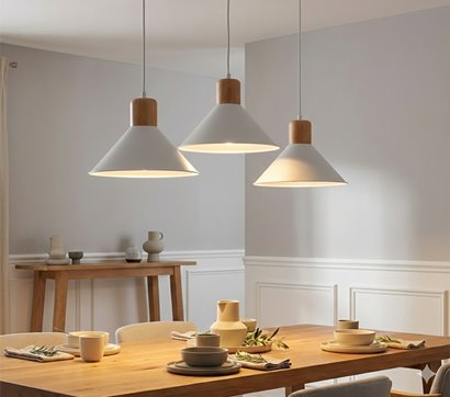 Lampa wisząca ROWEN 3 WHITE japandi, regulowana, biała