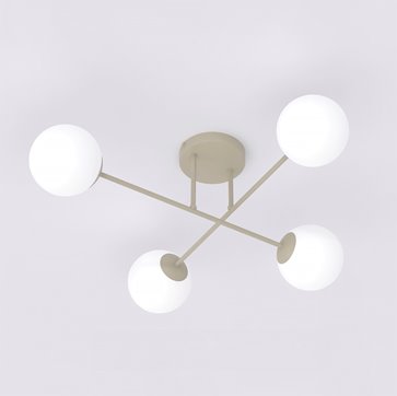 Lampa sufitowa ROMA 4 MOKKA OPAL nowoczesna, klosz, beżowa