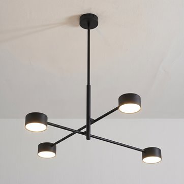 Lampa sufitowa NATSU 4 BL BLACK plafon, czarna, metal, loft