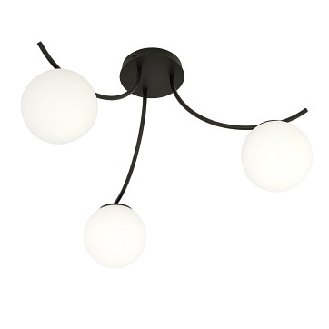 Lampa sufitowa BOSTON 3 BLACK/OPAL nowoczesna czarna/biała