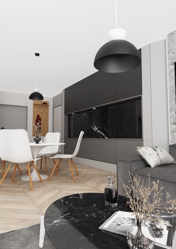 Lampa wisząca LUNARO 1S BL BLACK/WHITE loft, czarna, metal