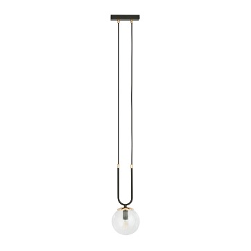 Lampa wisząca GLAM 1 BL/TRANSPARENT czarna/transparent/złota