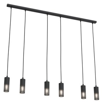 Lampa wisząca MELT 6 BL loft, tuba, czarna