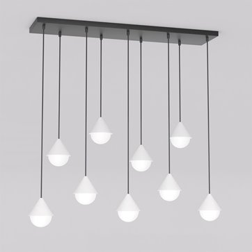 Lampa wisząca GIRO 9 BL WHITE nowoczesna, czarna biała metal
