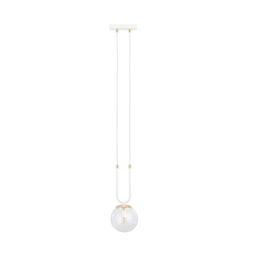 Lampa wisząca GLAM 1 WH/TRANSPARENT biała/transparent/złota