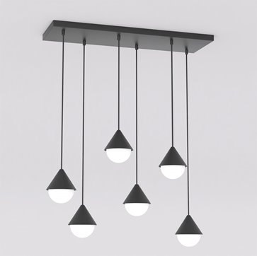 Lampa wisząca GIRO 6 BLACK nowoczesna, czarna, metal