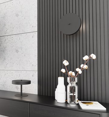 Lampka nocna NEMO LN2 BL BLACK metal, czarna, loft