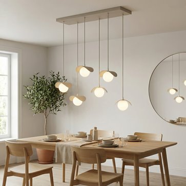 Lampa wisząca RITUAL 6 MOKKA nowoczesna, beżowa, metal