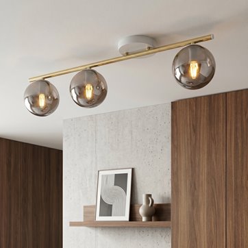 Lampa sufitowa MONZA 3 WH GRAFIT plafon biała/złota/grafit
