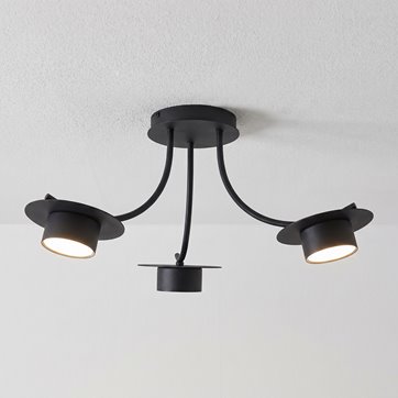 Lampa sufitowa ENSO 3 BL BLACK plafon, czarna, metal, loft