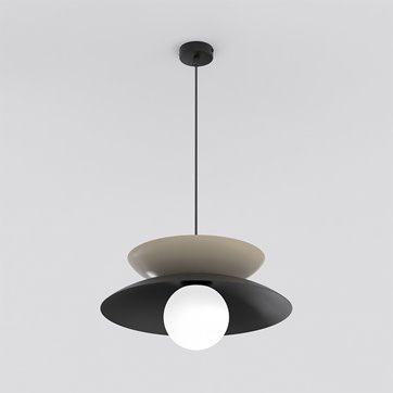 Lampa wisząca NAGOYA 1 BL MOKKA loft, japandi, czarna, metal