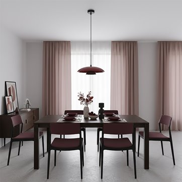 Lampa wisząca BABEL 1 BURGUNDY BL nowoczesna, burgund, metal