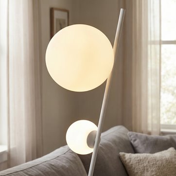 Lampa podłogowa TATU LP2 BL WHITE nowoczesna, biała, metal
