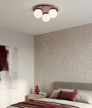 Lampa sufitowa SOLAR 3 BURGUNDY OPAL nowoczesna, burgundowa