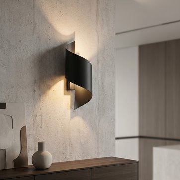 Kinkiet SPINER BLACK minimalistyczny, metal, czarny