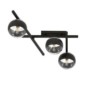 Lampa sufitowa SMART 3 BLACK/STRIPE klosze czarna