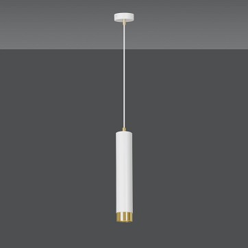 Lampa wisząca KIBO 1 WH/GOLD nowoczesna, tuby, biały, złoty