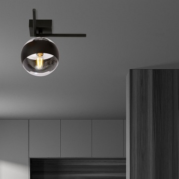 Lampa sufitowa IMAGO 1G BLACK/STRIPE loft, klosz, czarna