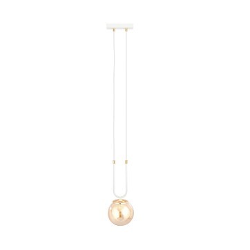 Lampa wisząca GLAM 1 WH/MIODOWY biała/bursztyn/złota