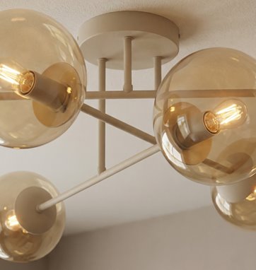 Lampa sufitowa ROMA 6 AMBER nowoczesna, klosz, beżowa