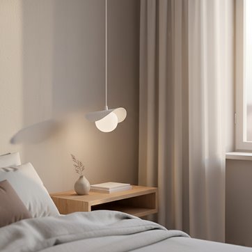 Lampa wisząca RITUAL 1S WHITE nowoczesna, biała, metal