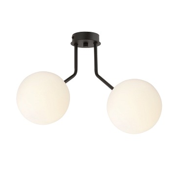 Lampa sufitowa NOVA 2 BL/OPAL klosze kule czarna/biała