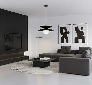 Lampa wisząca NAGOYA 1 BLACK nowoczesna, czarna, metal