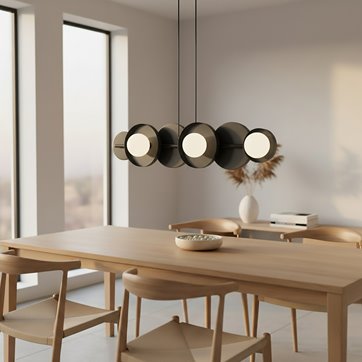 Lampa wisząca MODEL 6 BLACK loft, czarna, metal