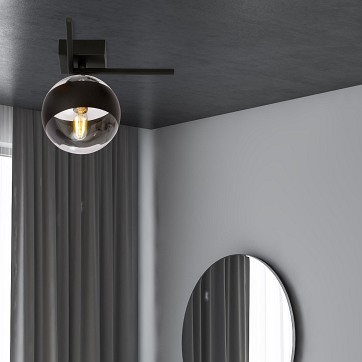 Lampa sufitowa IMAGO 1G BLACK/STRIPE loft, klosz, czarna