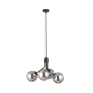 Lampa wisząca NOVA 4 BL/GRAFIT kule klosze czarna/grafit