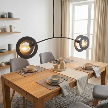 Lampa wisząca EUFORIA 2 BL nowoczesna, czarna, metal