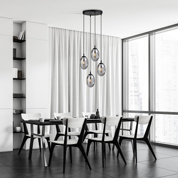 Lampa wisząca ASTRAL 4 BL PREMIUM GRAFIT klosze DESIGN