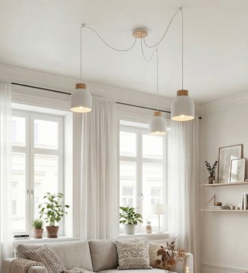 Lampa wisząca KRU 3 WHITE nowoczesna, biała, metal, pająk