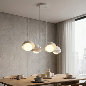 Lampa wisząca BOOM 4 WHITE nowoczesna, biała, metal