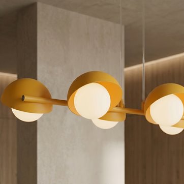 Lampa wisząca BOOM 6 ORANGE nowoczesna, pomarańczowa, metal