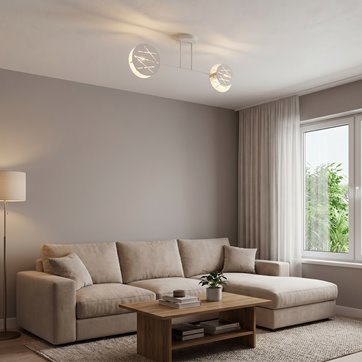 Lampa sufitowa FRICK 2 WH nowoczesna, biała, metal