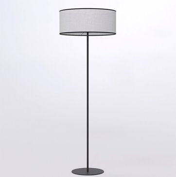 Lampa podłogowa ECO LP1 GRAY klasyczna, szara, abażur
