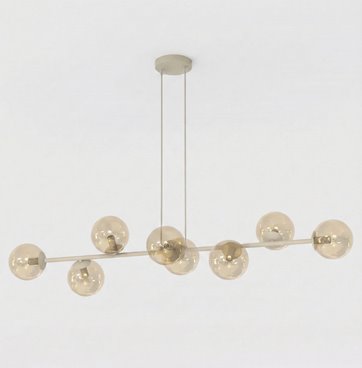 Lampa wisząca MAGNUS 8 MOKKA AMBER nowoczesna, klosz miodowa