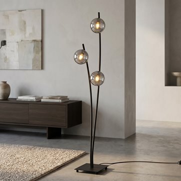 Lampa podłogowa HUNTER LP3 BLACK/GRAFIT klosze czarna/grafit