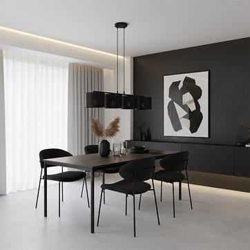 Lampa wisząca LUX 4 BLACK klasyczna, abażur, czarny