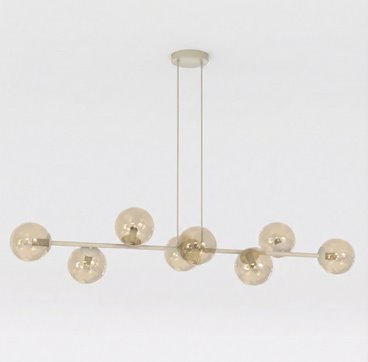 Lampa wisząca MAGNUS 8 MOKKA AMBER nowoczesna, klosz miodowa