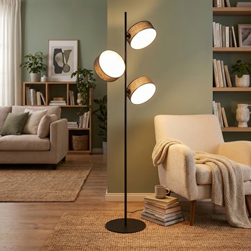 Lampa podłogowa DRUMZ LP3 BROWN nowoczesna, brązowa, abażur