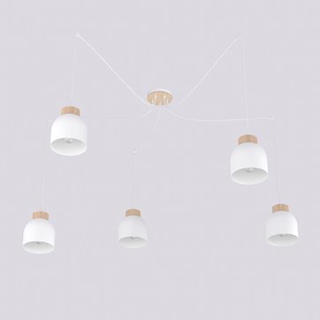 Lampa wisząca KRU 5 WHITE nowoczesna, biała, metal, pająk